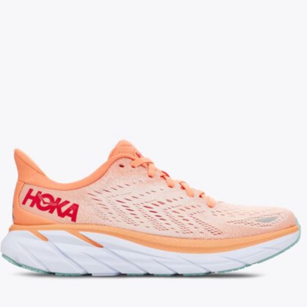 Orange hoka running shoes